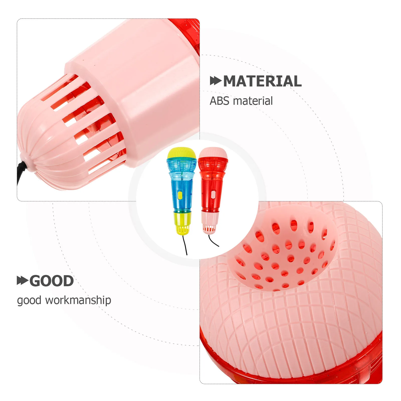 

2Pcs Echo Microphone Lightweight ABS Pretend Performance Educational Play Singing Stage Party Favor Echo Microphone