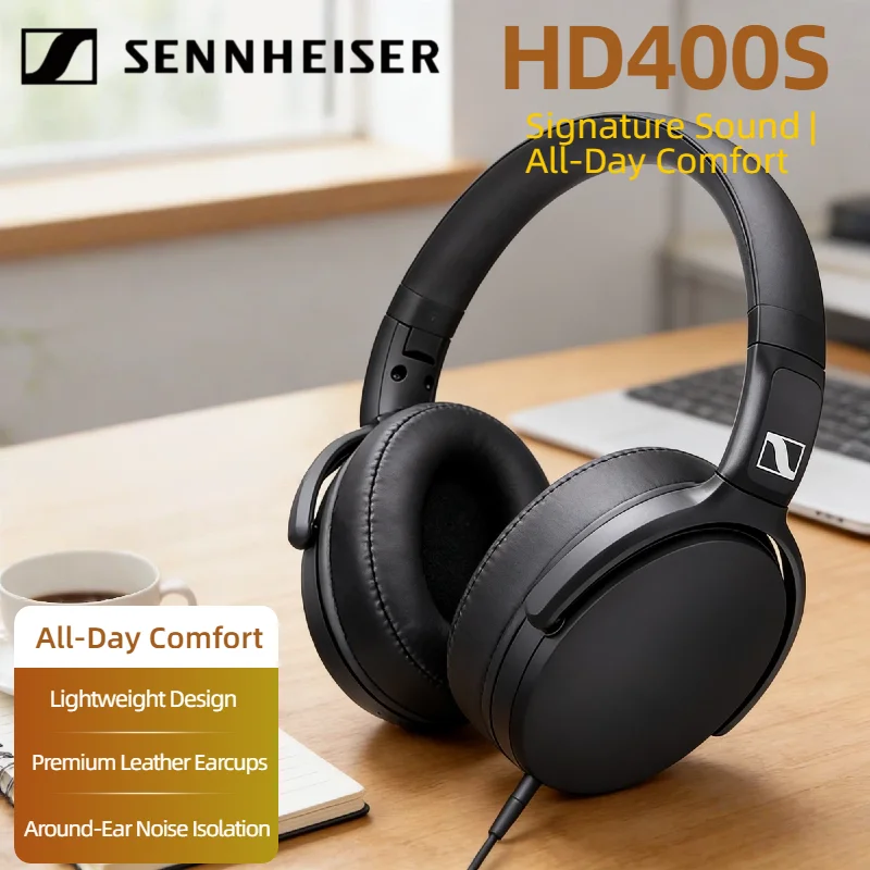

Проводные наушники Sennheiser HD400S с шумоподавлением, стереозвуком, глубокими басами, складные, с микрофоном, накладные, для смартфона, путешествий и отдыха