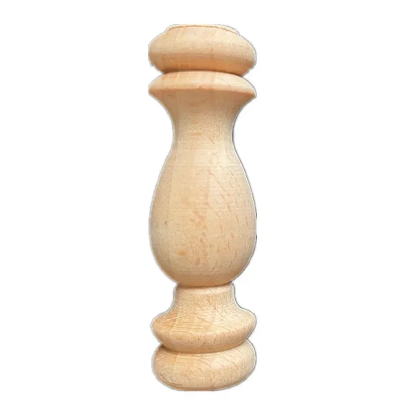 5PCS Unpainted Wood Craft Corridor Bridge Column Wood Fence Beads Lathe Small Applique Vintage Home Wedding Decor