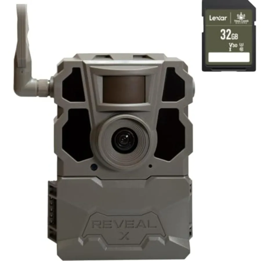

Wildlife monitoring trail camera with cellular connectivity, rugged polymer housing, black finish, 20MP image resolution and re