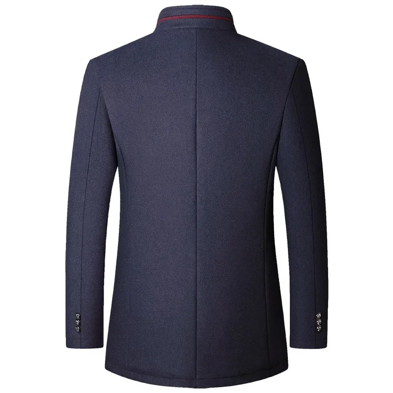 Men Woollen Blazers Jackets Cashmere Trench Coats Stand-up Collar Business Casual Suits Coats Male Winter Jackets and Coats 4XL