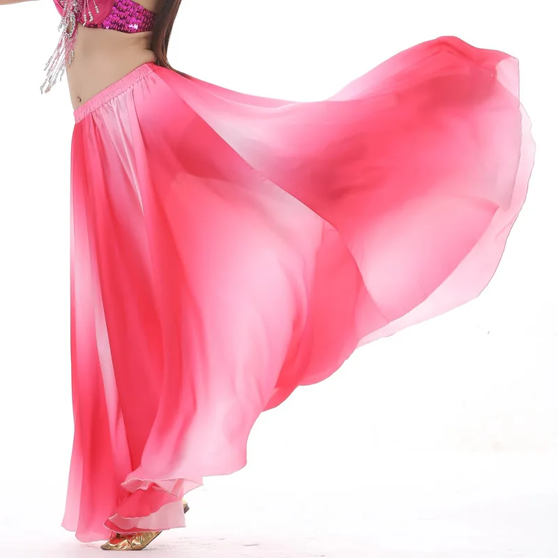 Indian dance performance set new advanced material gradient color large swing skirt