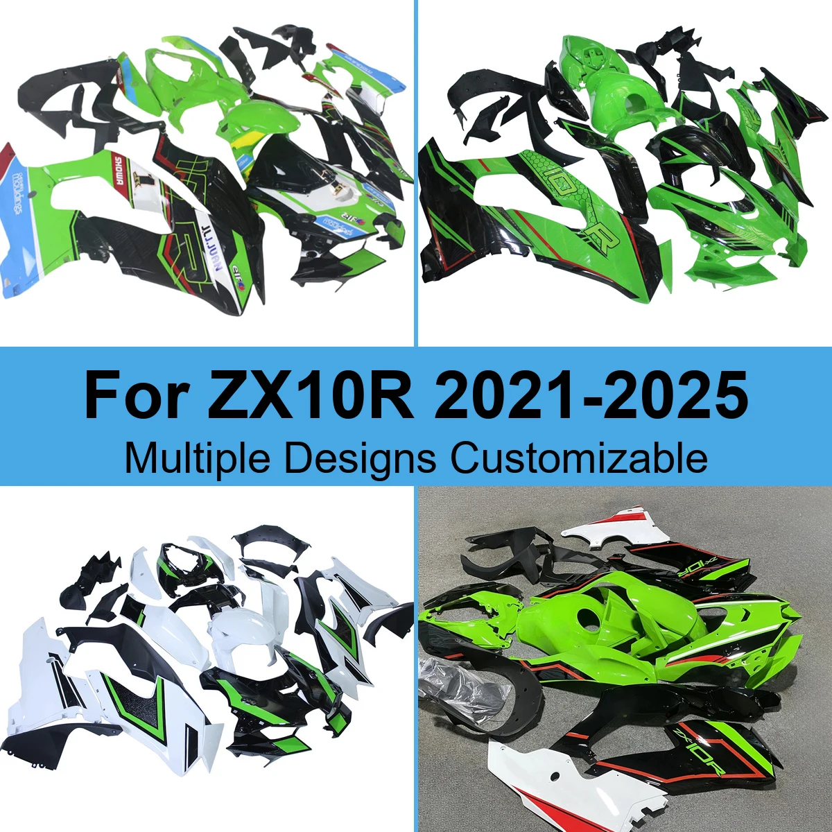 For ZX10R 2021-2025 Sportbike Fairing Kit Injection Molded ABS Motorcycle Fairings Bodywork Cowling Green Black Green