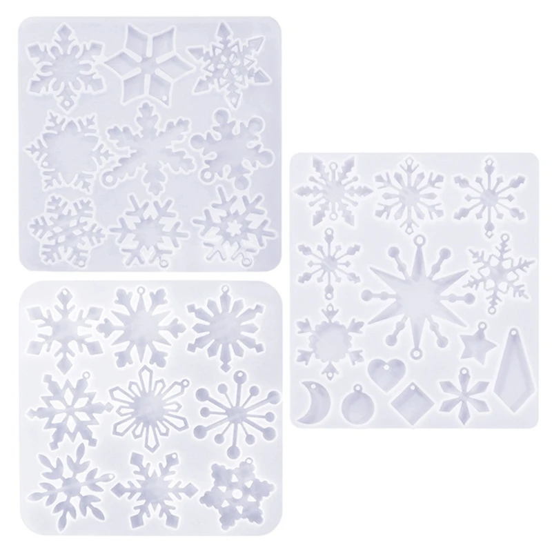 

Snowflake Silicone Mold Christmas Pendant Epoxy Resin Mould for Keychain Keyring