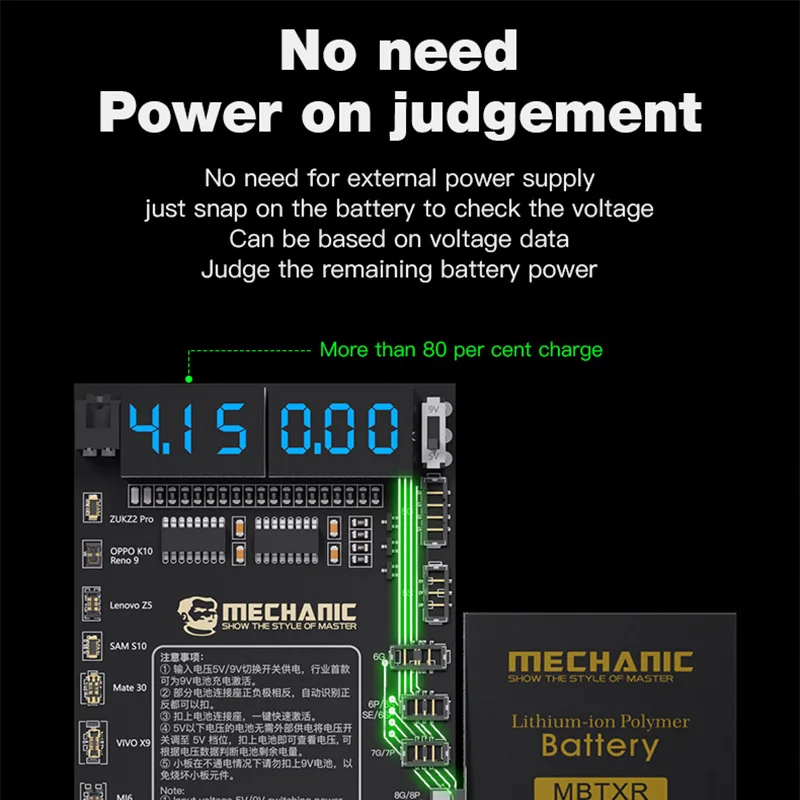MECHANIC F918 baterai satu klik mengaktifkan papan pengujian untuk IP5G-15ProMax Android identifikasi otomatis penguji pengisian cepat
