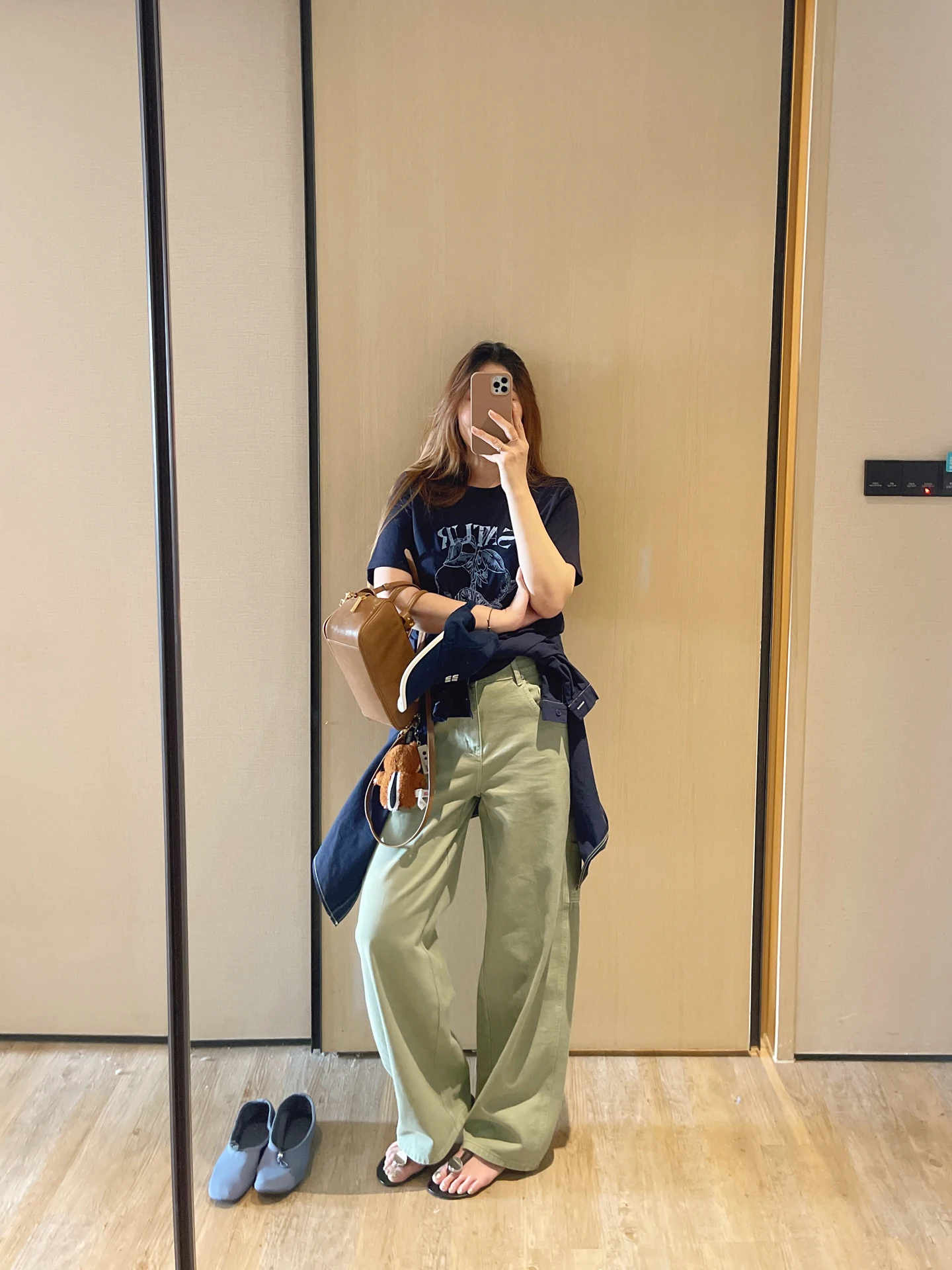 

KOGIRL 100% Cotton Washed Casual Women's Jeans Long Pants Spring Autumn High Waist Zipper Middle Length Loose Fit No Stretch