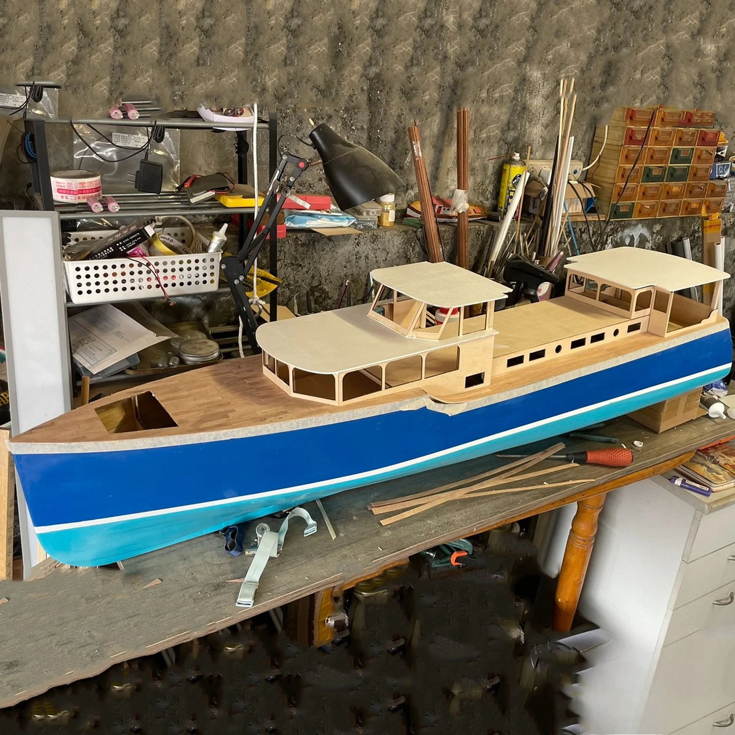 RC Boot 130 cm Acryl Fenster Glas Yacht Fernbedienung Boot Holz Struktur RC Boot Modell Kit Erwachsene Spielzeug