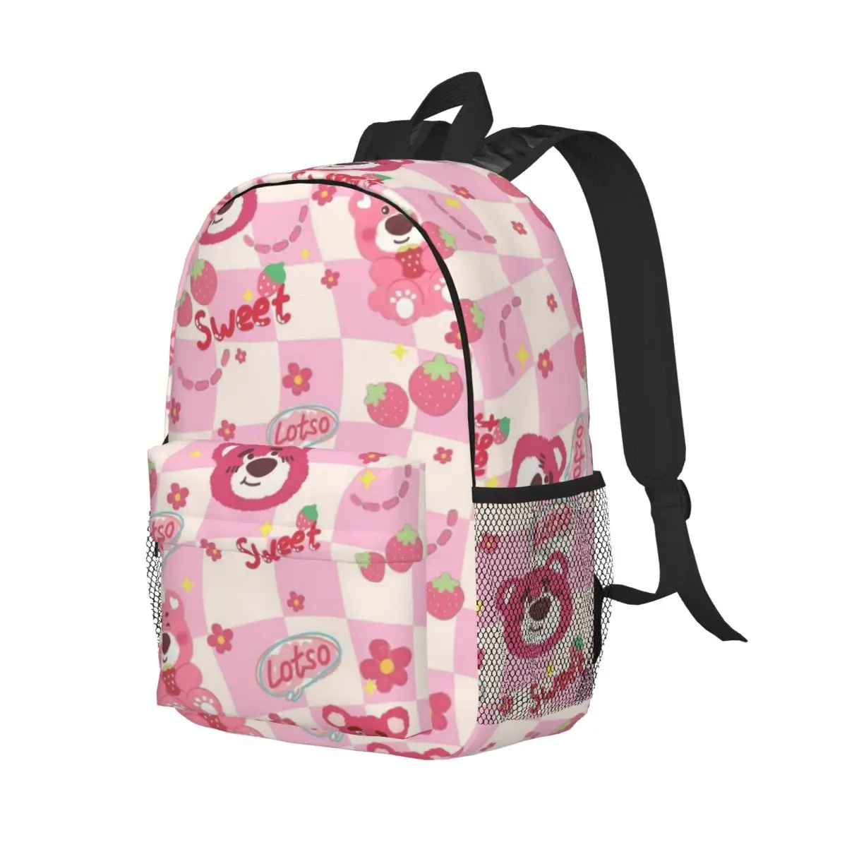 Strawberry Bear New Fashionable Pattern School Bag Print Lightweight Backpack 15inch