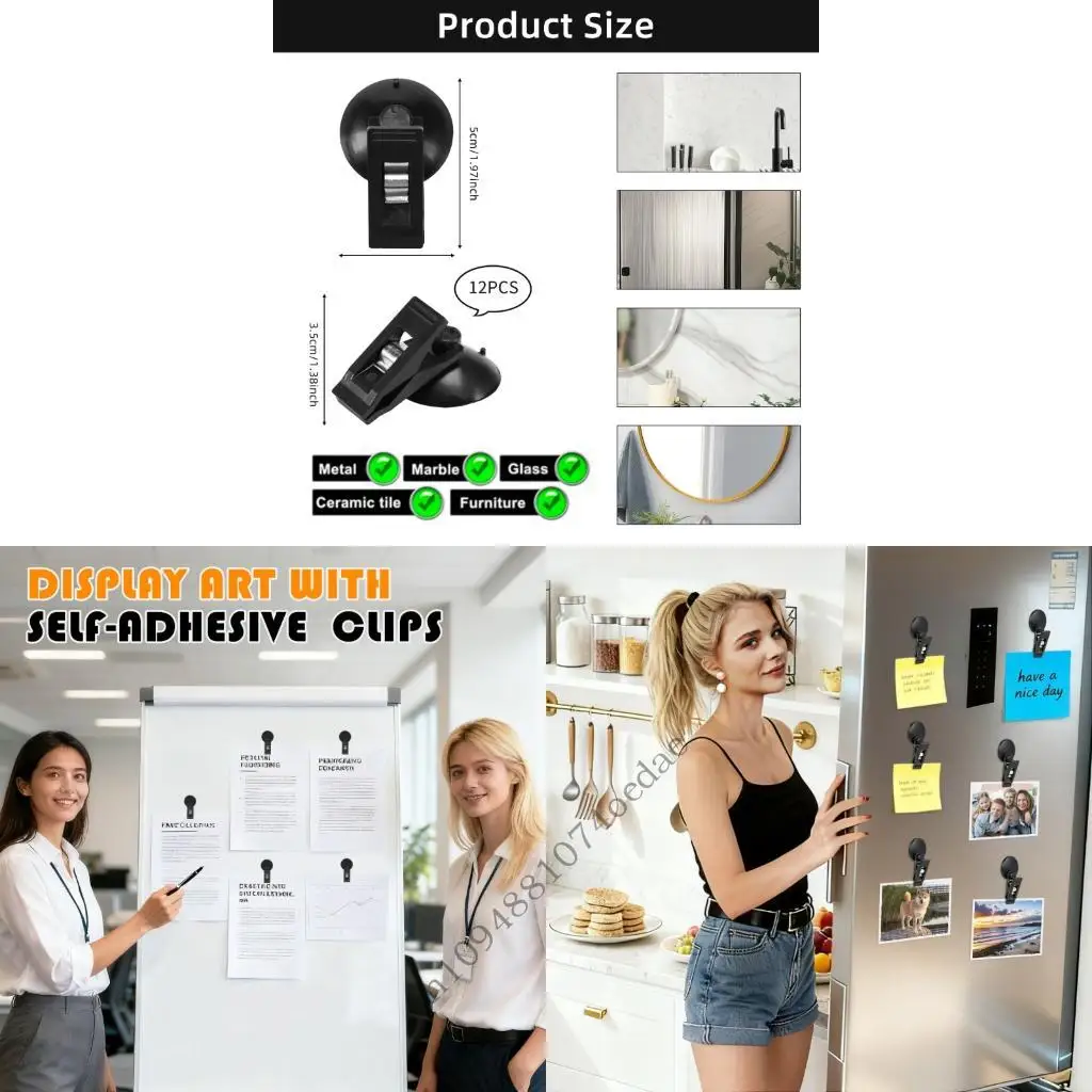 Universal Car Suction Cup Clip Holder For Curtain Towel Ticket Glasses Cards And Sunshade With Strong Spring Steel Grip 