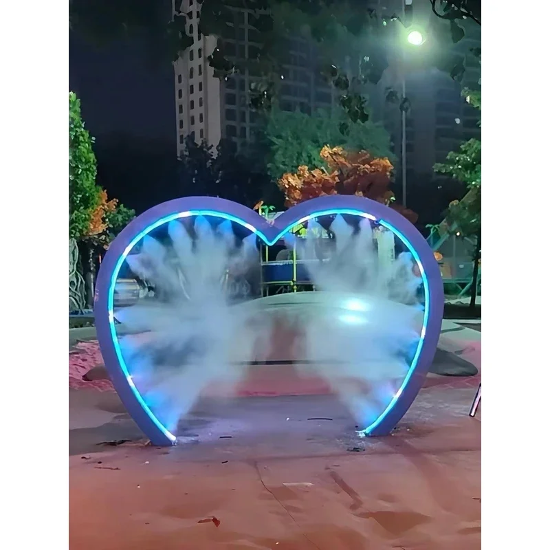 Water mist door Internet celebrity ring spray landscape installation Park scenic outdoor interactive warm field petal rotating