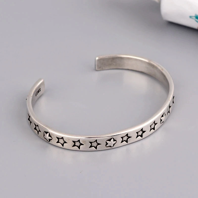 ENSHIR Silver Color Cuff Bangles Bracelets for Woman Wrist Waterproof Bangles&Bracelet Simple Jewelry Gift