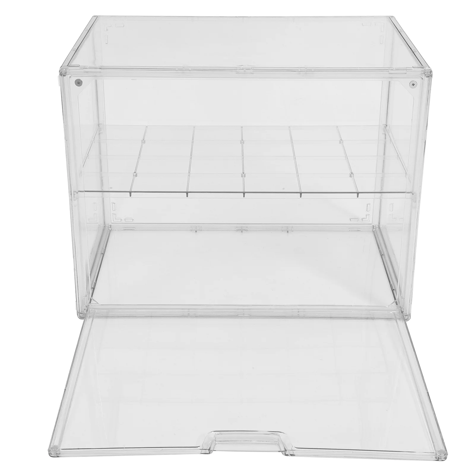 

Clear Double Layer Acrylic Bread Box for Kitchen Countertop Storage Freshness Display Bread Container Organizer