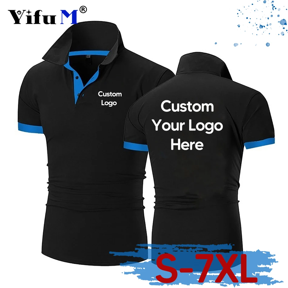 

Company Personal Business Short Sleeve Polo Design Printing Logo Casual Men And Women Lapel Cotton Slim Fit Shirt Custom T shirt