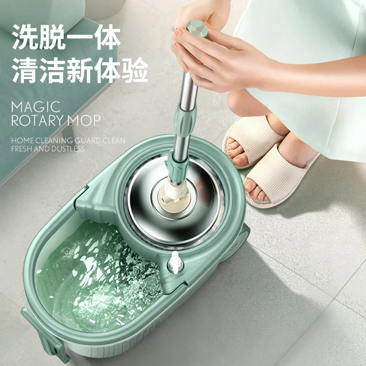 Mop bucket rotary mop good God drag home lazy double drive dry hand washing mop bucket