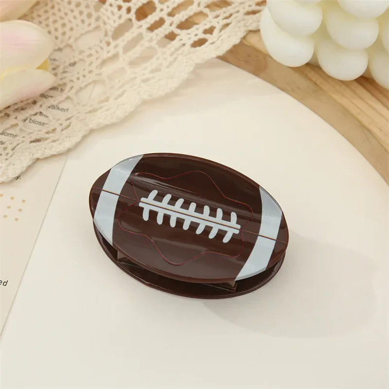 Super Bowl Football Grab Clip Basketball Hairpin Football Volleyball Crab Clip Tennis Clip Creative Women's Hair Accessories