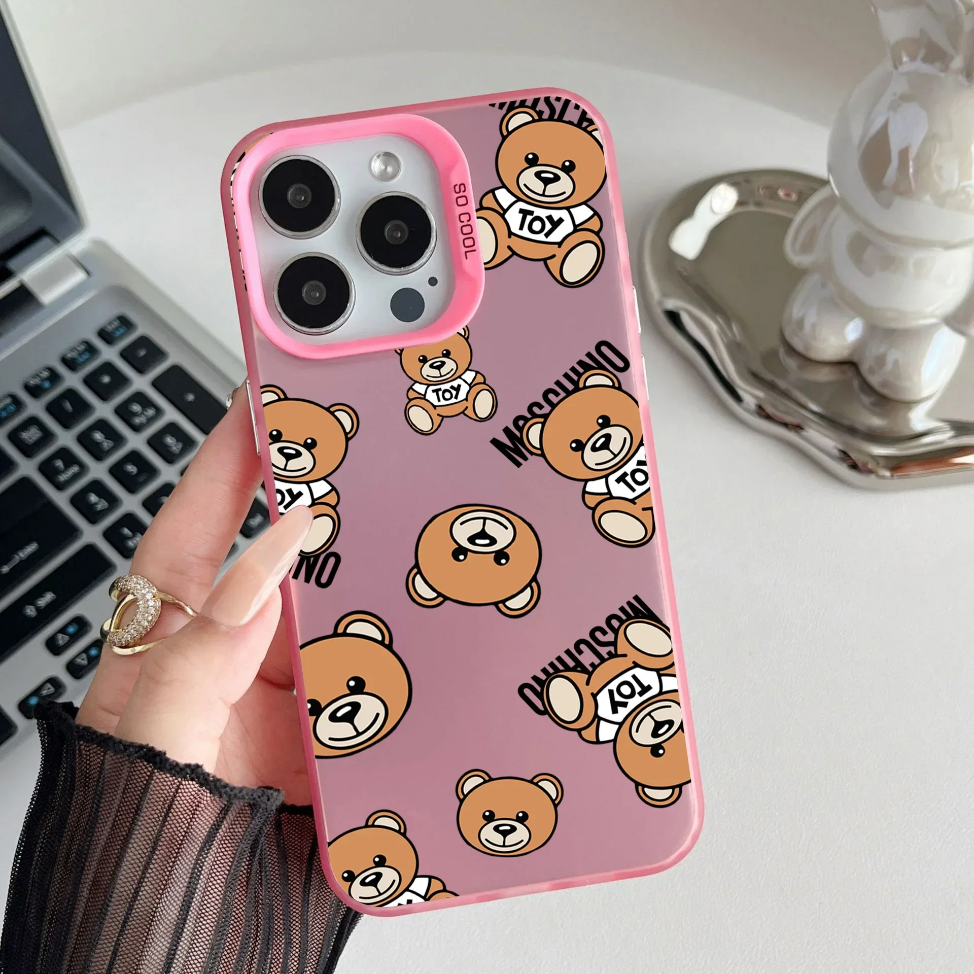 M-MOSCHINOES Phone Case For iPhone 16 15 14 13 12 11 mini Pro Max X XR XS MAX 8 7 Plus Anti Fall Matte Back Cover Luxury Shell