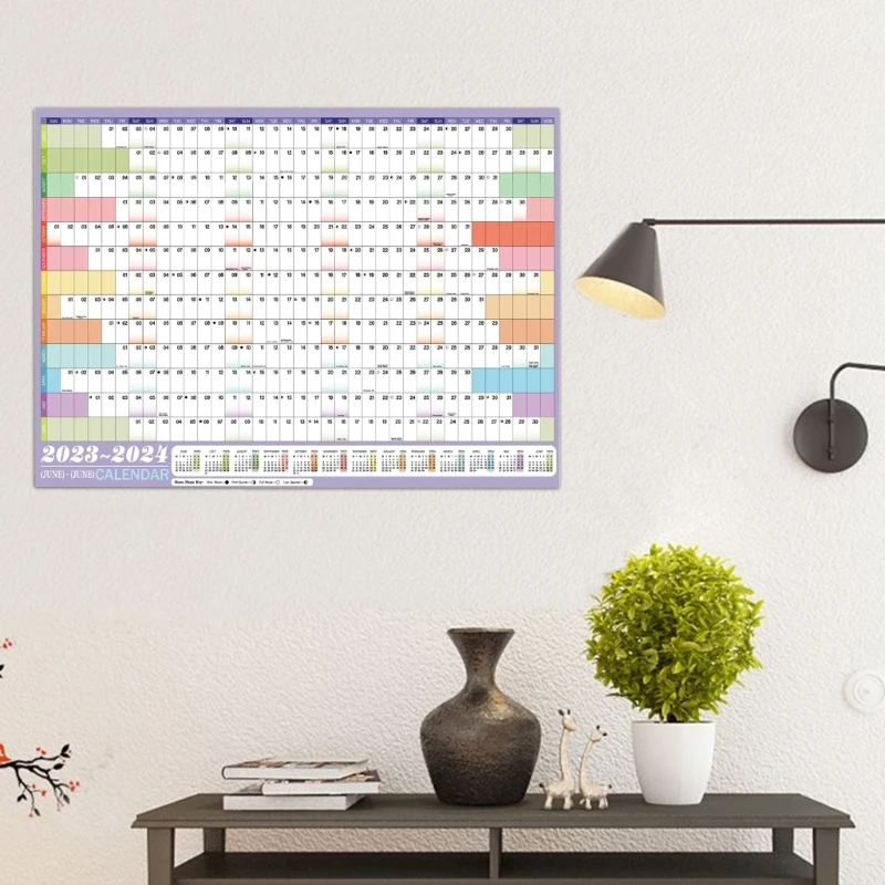 2024 Yearly Wall Planner 2024 Full Year to View Calendar 85x62cm Wall Calendar runs Jun 2023 Jun 2024. for Home Dropship