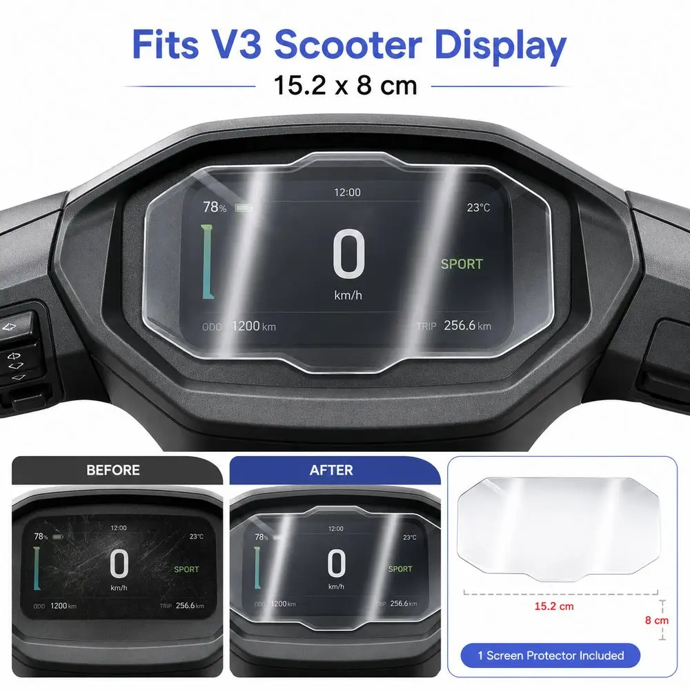 Scratch Resistant Dashboard Screen Protector High Transparency Wear Resistant Motorcycle Display Film for AEROX V3 Motorcycle