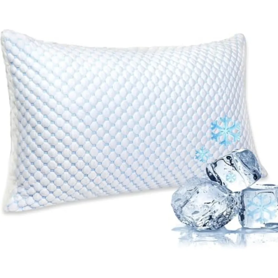 

Cooling Pillows for Sleeping, Shredded Memory Foam Cooling Pillow for Hot Sleepers, Adjustable Cool Bed Pillows for Side Back S