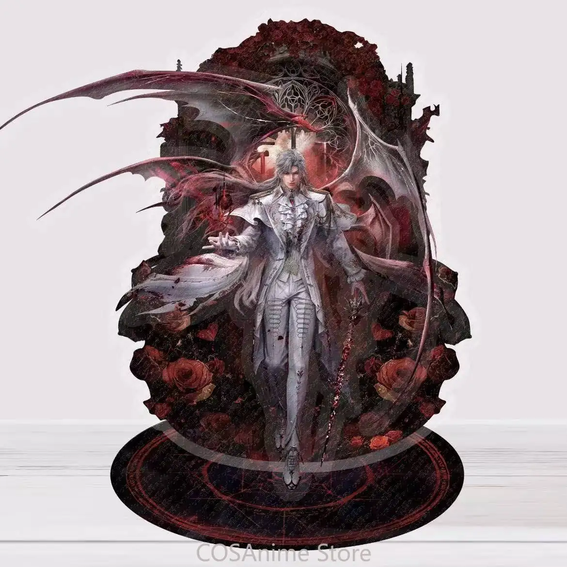 

Love and Deep Sylus Silverwing Demon Anime Game Figure Acrylic Stand Model Plate Desk Desktop Ornament Standing Sign Gift