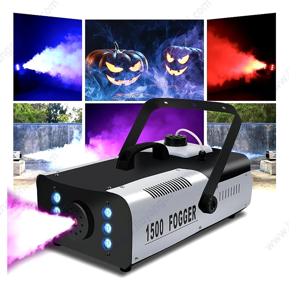 

1200W RGB LED Smoke Fog Machine Haze Generator Remote Control Stage Effect Equipment DJ Disco Party Wedding Concert Night Club