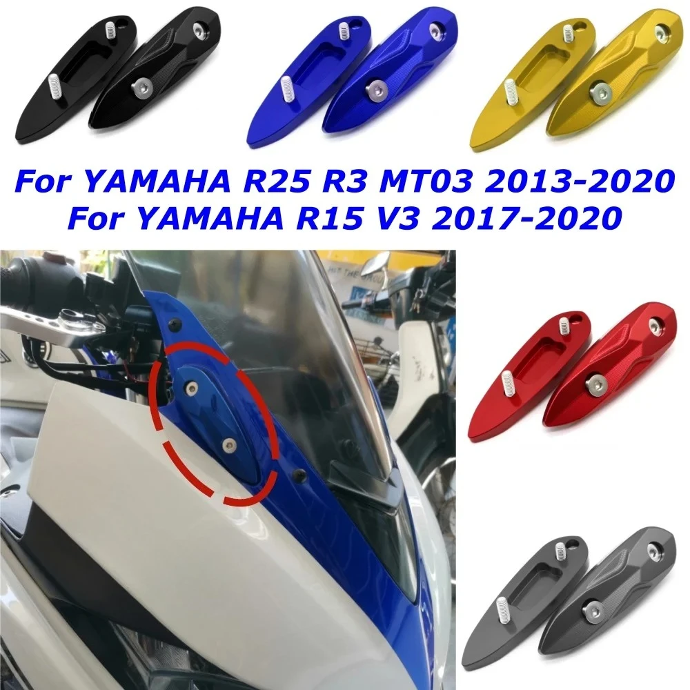 

Motorcycle CNC Rearview Mirror Hole Cap Cover Mirror Eliminators Baffle Base Cover For Yamaha R25 R3 MT03 2013-2020 R15 V3 2017+