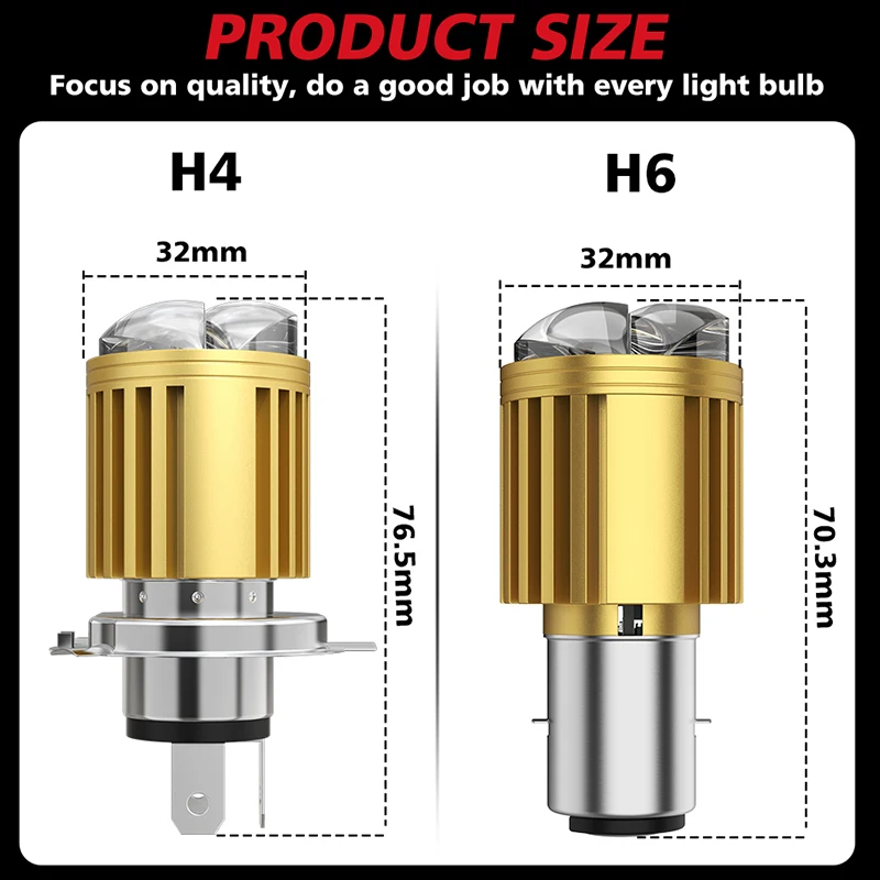 2 قطعة 30000LM دراجة نارية المصباح LED BA20D H6 H4 لمبات عدسة مزدوجة أبيض أصفر مرحبا لو مصباح CSP الأضواء ل موتو سكوتر ATV