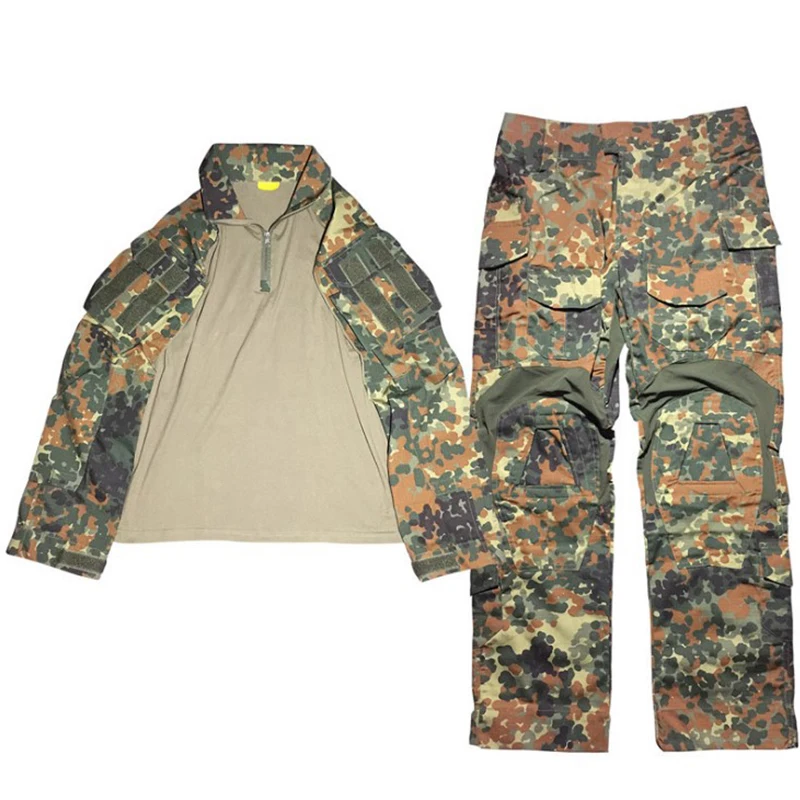 

German Flecktarn Gen3 Tactical Uniform Airsoft Field Combat Suit Outdoor Hunting Combat Training Kit 6535 Polyester Cotton