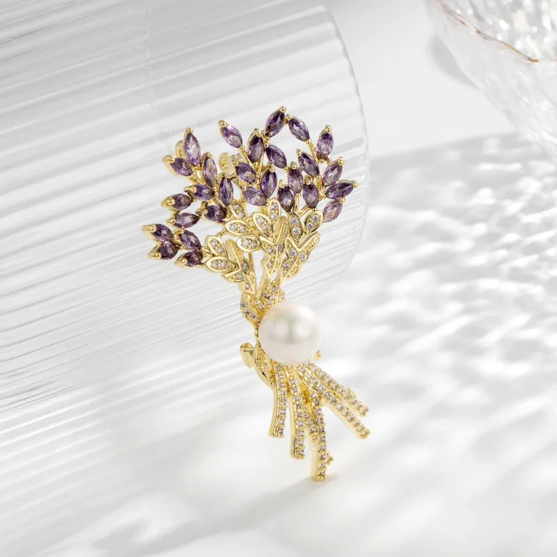 Shining U A Bunch of Wheat Brooch for Women Fashion Accessory for Suit Gift