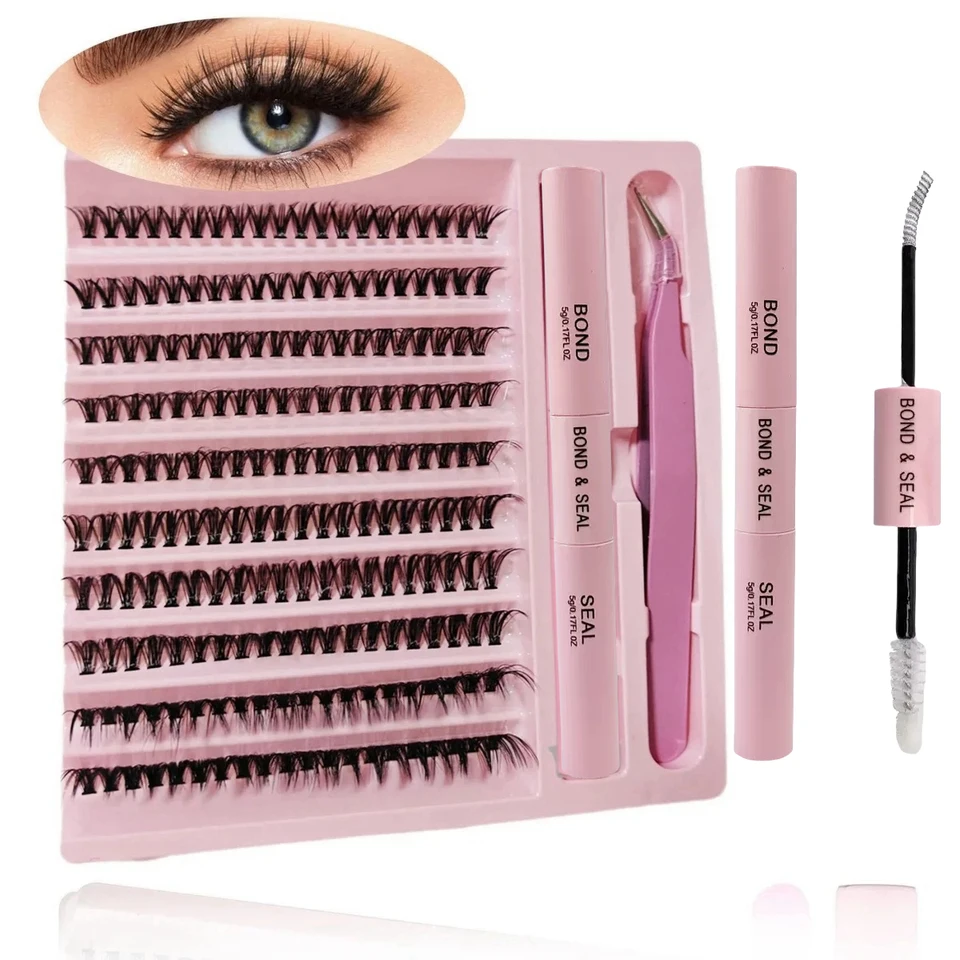 Set de 200 pestañas Natural Cluster - Curva C, largos mixtos 10-16mm para volumen sin esfuerzo 3