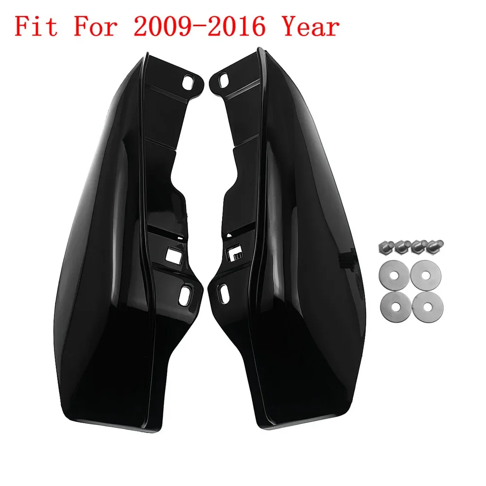 Motorrad Mid-Frame Air Deflektor Hitzeschild Schwarz/Chrom Trim Abdeckung Für Harley Touring 09-23 Electra Street glide Road King