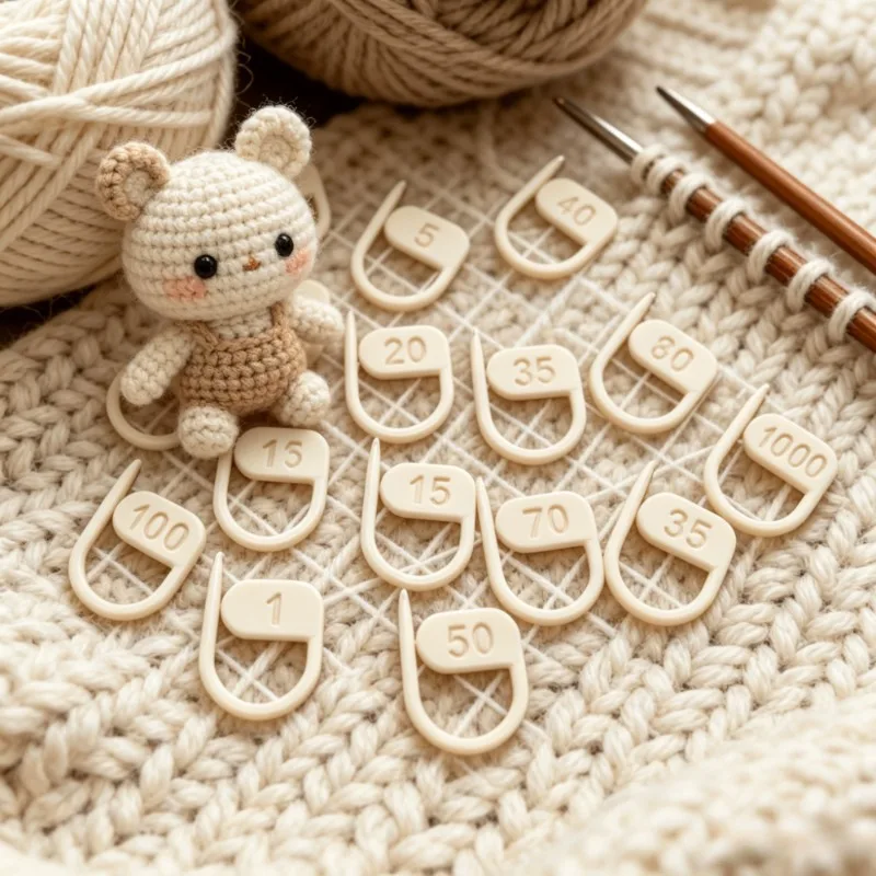 16/24/36/48 pièces Marqueurs de mailles numérotés antidérapants réutilisables pour le comptage des rangs, accessoires pour le crochet, le tricot et les travaux d'aiguille