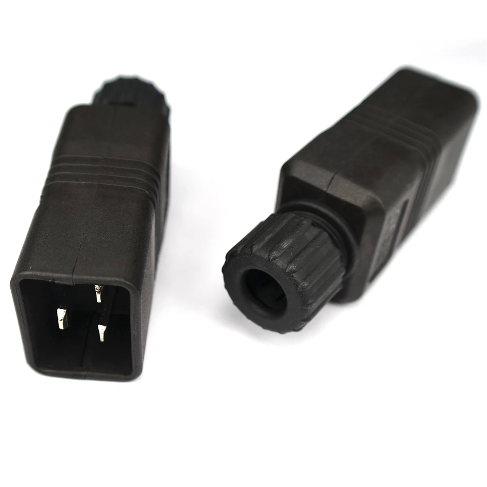 4000W CE ROHS 16A IEC320 C19 C20 UPS PDU Power Rewirable Connector Merakit Kawat Wadah Laki-laki Perempuan Mengkonversi Soket Plug