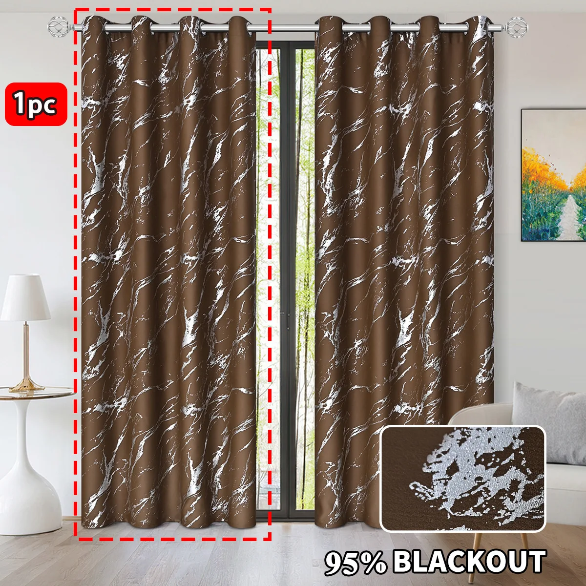 27682  Blackout curtains, hot stamping, living room, bedroom curtains