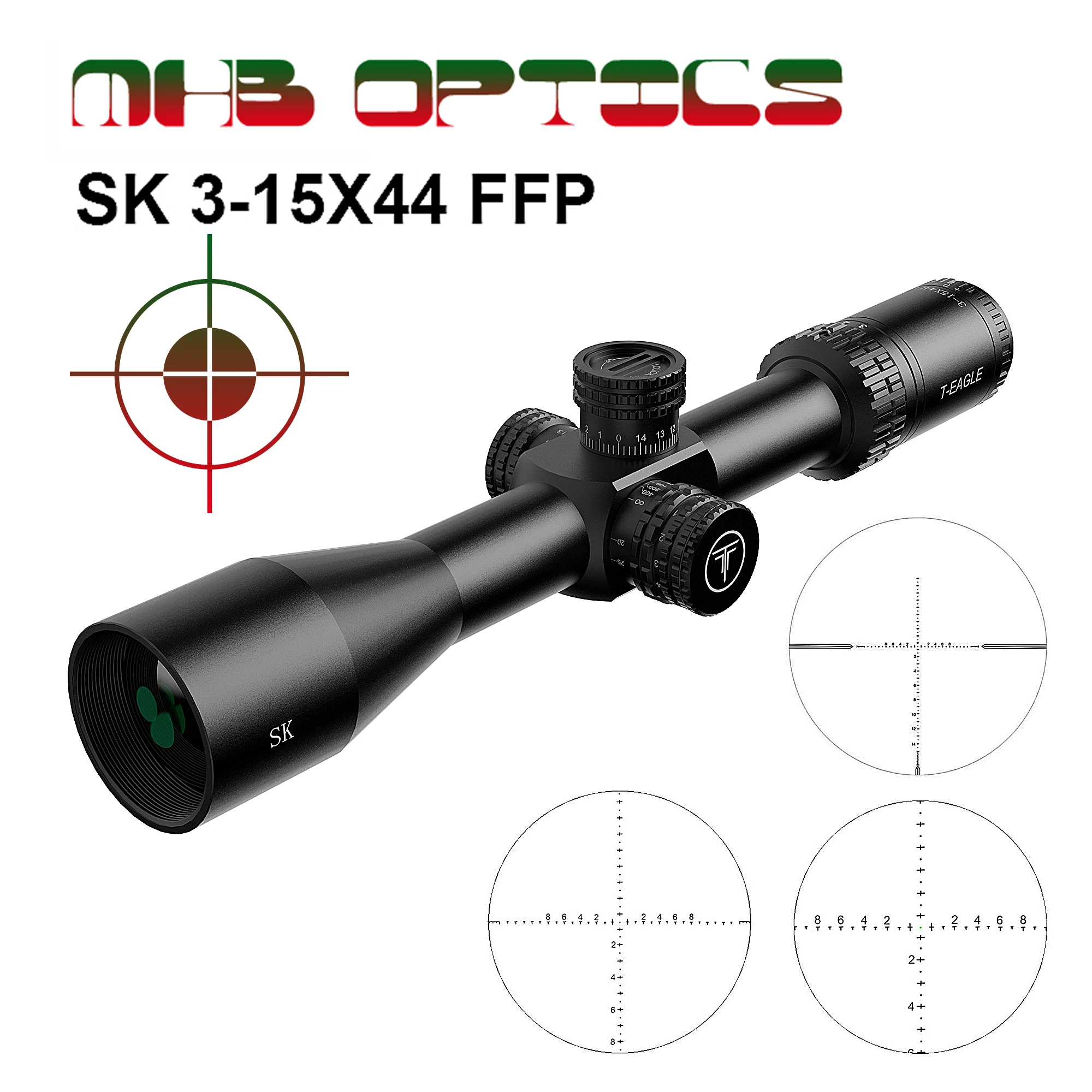 T-EAGLE-SK3-15X44FFPoptical rifle long-range sight with super strong impact resistance, outdoor hunting sniper scope