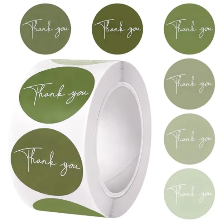 

500PCS Thank You Stickers Round Self Adhesive Labels for Small Business Customer Appreciation Gift Tags Decorations in Red for