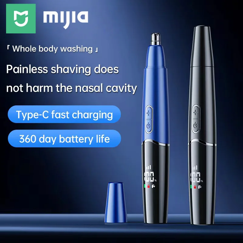 

Новый электрический триммер для волос в носу Mijia, портативный, 5 в 1, многофункциональный, мужской триммер для волос, водонепроницаемый IPX5, с цифровым дисплеем