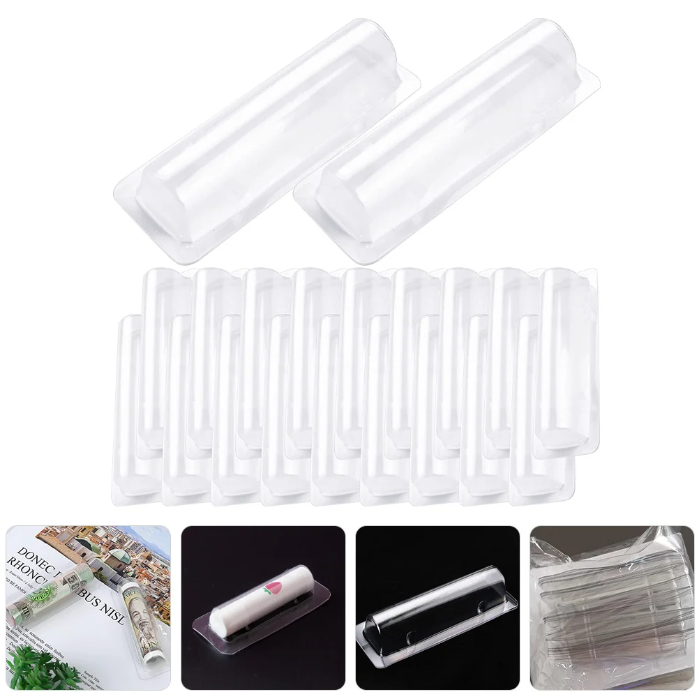 

60Pcs Transparent Lip Balm Holder Clear Plastic Dome Cash Card Pouches Storage Organizer Portable Money Holder
