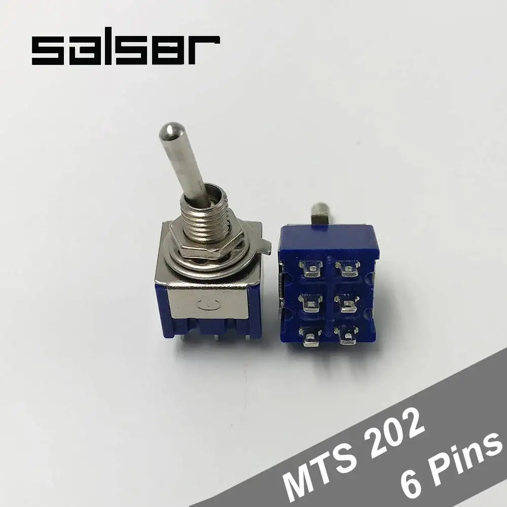 

(50 шт.) 6-миллиметровый 2-позиционный 6-контактный тумблер 6A/125V 3A/250V Клавишные переключатели для двигателя автомобиля лодки MTS 202 AC ON-ON