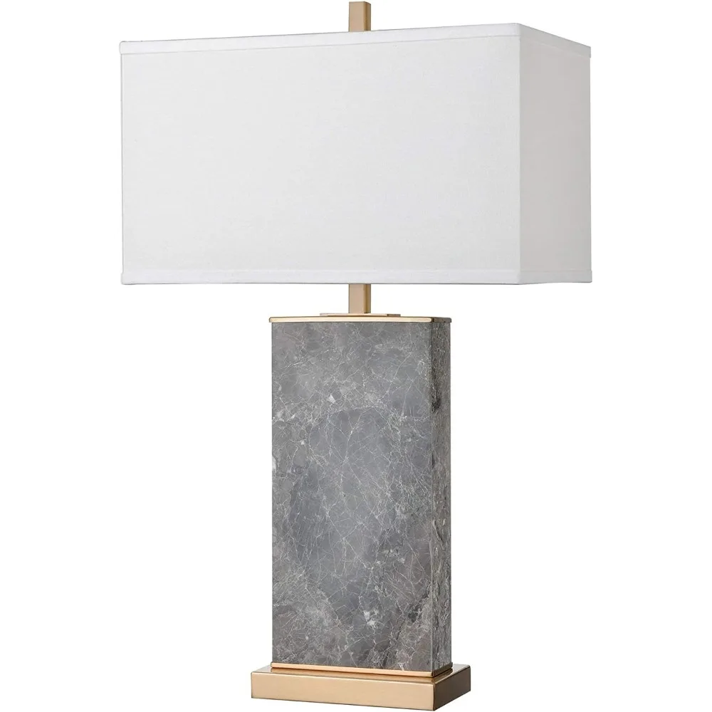 Modern European Grey Marble Table Lamp with Stepless Dimming Light Emitting Diode Bulbs