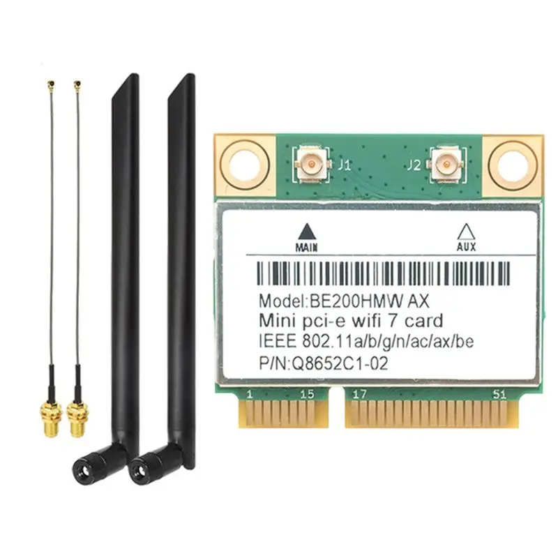 ABRI-Wifi 7 PCI-E Wifi Card BE200 BE200HMW 8774Mbps 2.4G/5G/6Ghz For Bluetooth 5.4 802.11BE Network Adapter