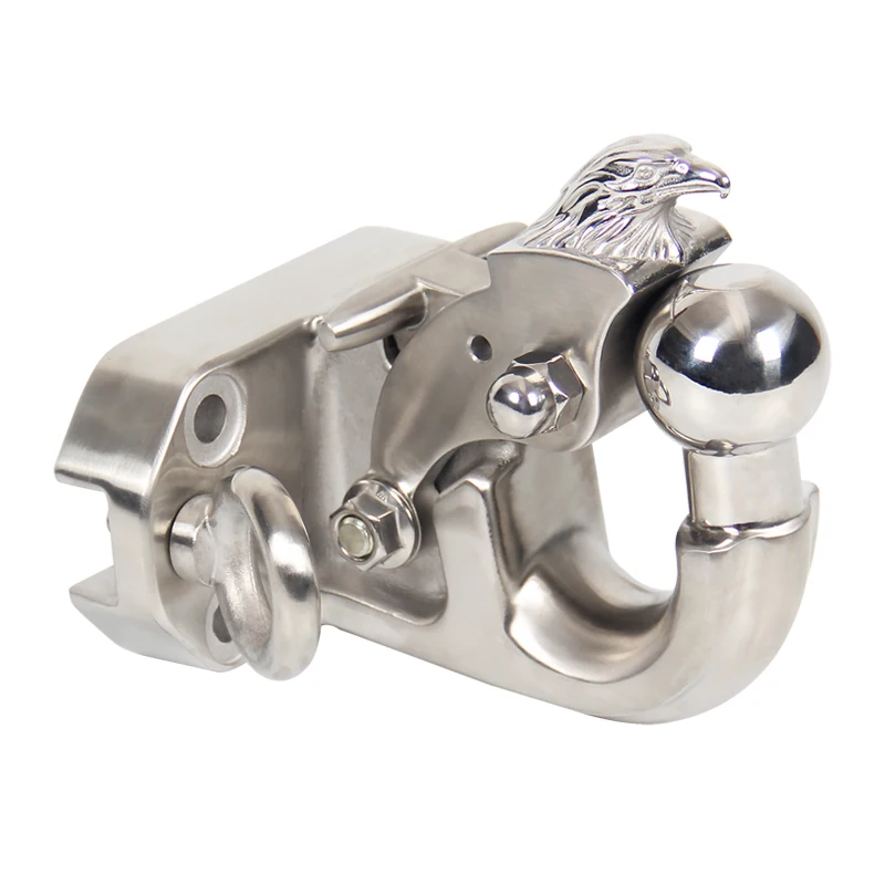 

ZAIQU Eagle Head Style Stainless Steel Trailer Hitch with 105x55mm Base Hole Off-Road Rescue Tow Hook Refit Towing Accessories