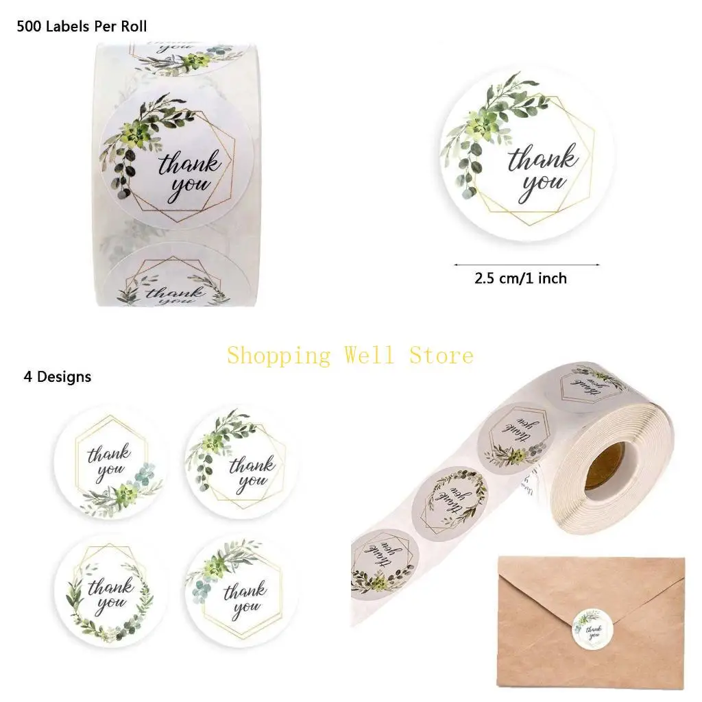 KX4B شكرًا لك ملصقات 500pcs/Roll Small Business على النعمة السريعة.