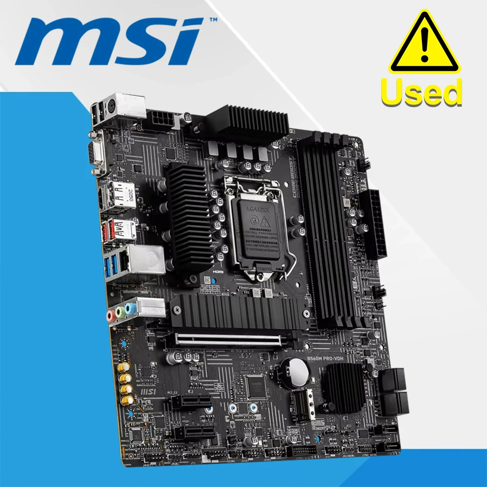 

msi B560M PRO-VDH (mATX, 11th/10th Gen Intel Core, LGA 1200 Socket, DDR4, PCIe 4, CFX, M.2 Slots, USB 3.2, 2.5G LAN Motherboard