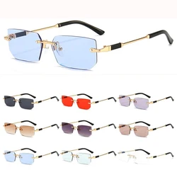 Y2K Shades Eyewear for Women & Men Rimless Rectangle Sunglasses Frameless Sun Glasses UV400 Protection Fashion Accessory