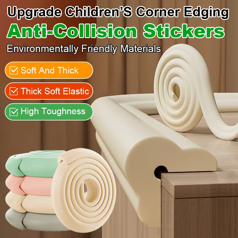

Home Bumper Strip Wide Wrapped Edge No Sticker Corner Bumper Sticker 2M Baby Safety Table Corner Protector Thickened Traceless