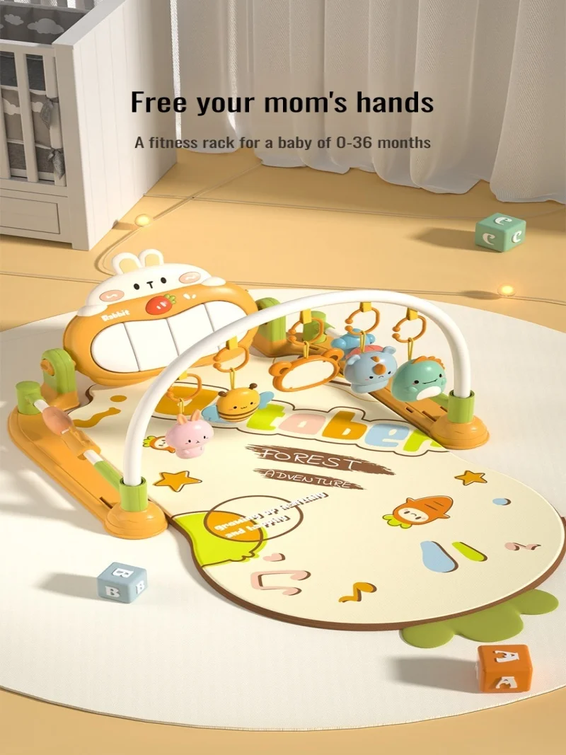 

3IN1 детский спортивный коврик для детских игр, детские игрушки, игрушки для новорожденных, музыкальная и световая коляска, складная игровая площадка в помещении
