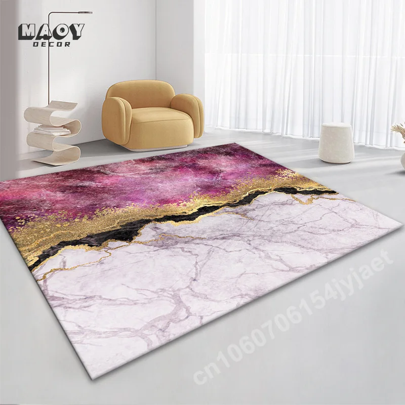 3D Nordic Golden Blue Marble Carpet for Bedroom Living Room Decor Mat Anti-slip Kitchen Bath Welcome Doormat Sofa Table Area Rug