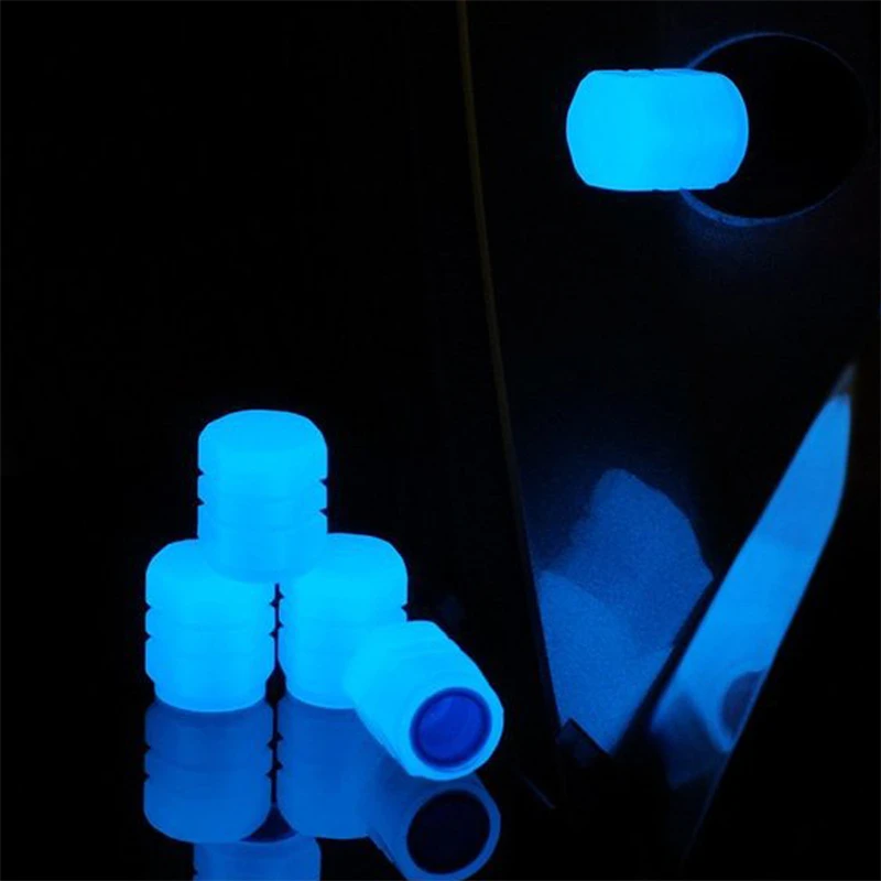 8Pcs Car Luminous Tire Valve Cap Motorcycle Bike Wheel Nozzle Night Glowing Fluorescent Decor Tyre Valve Stem Caps