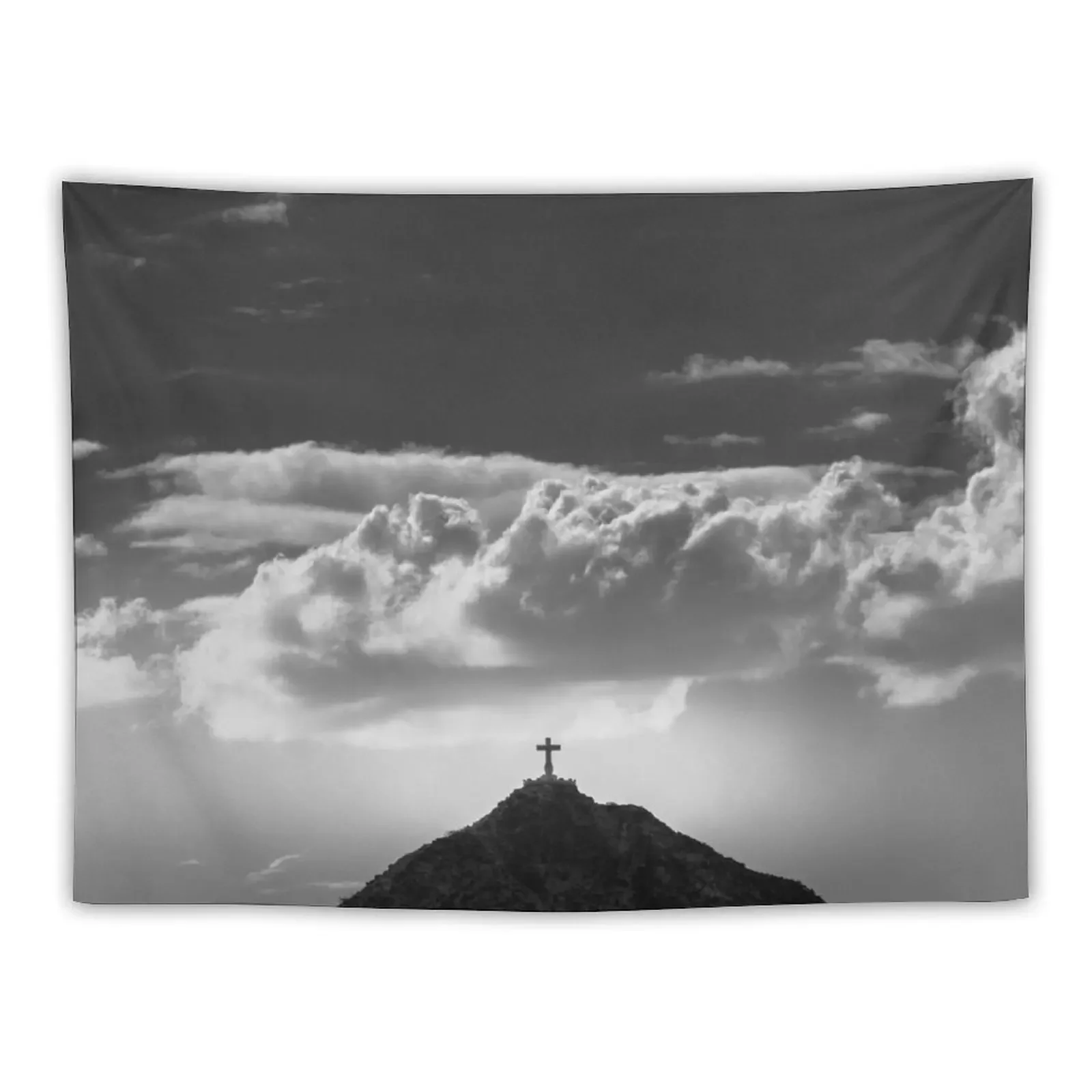 Travel Mountain Sun Black and White Wall Tapestry Wallpaper Bedroom Room Decorating Aesthetic Home Supplies Tapestry